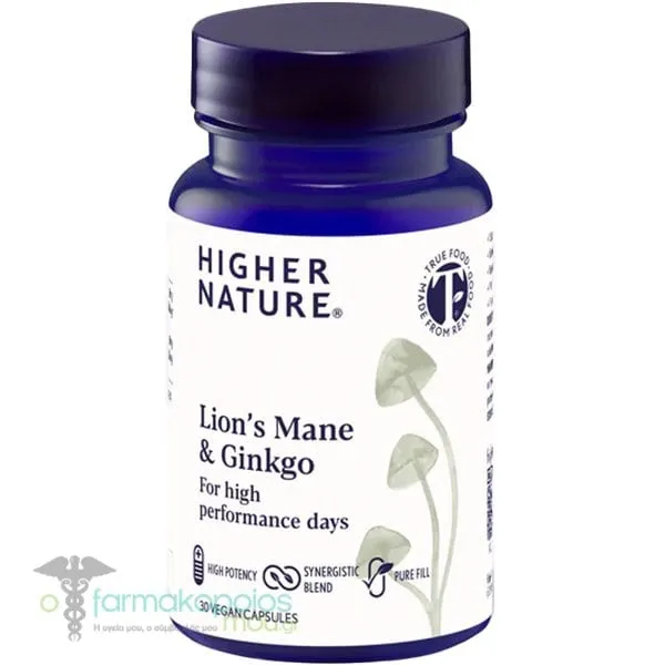 Higher Nature Lion's Mane & Ginkgo, 30caps