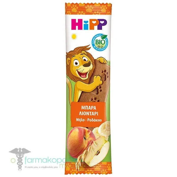 HiPP Bio Παιδική Μπάρα με Βρώμη Μήλο & Ροδάκινο για 12m+, 20g