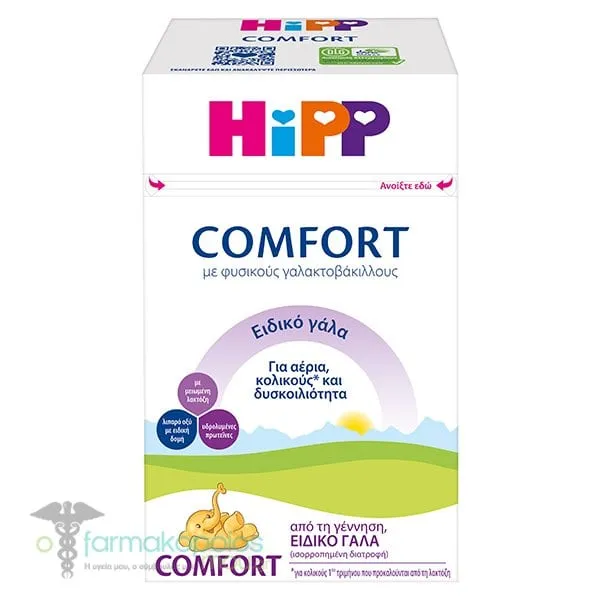 HiPP Comfort Ειδικό Γάλα για Αέρια, Κολικούς & Δυσκοιλιότητα από την Γέννηση, 600g