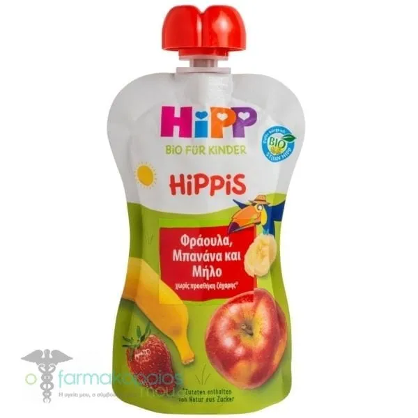 Hipp Hippis Fruit Puree with Strawberry, Banana & Apple, 100gr