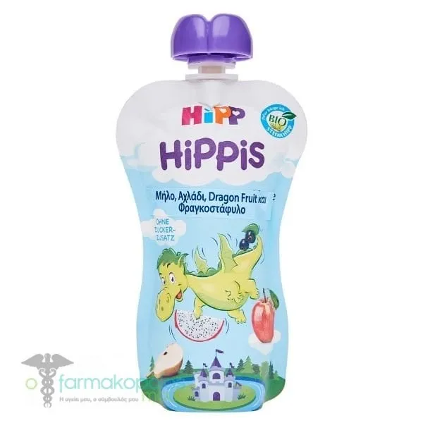 Hipp Hippis Fruit Puree with Apple, Pear, Dragon Fruit & Blackcurrant, 100g