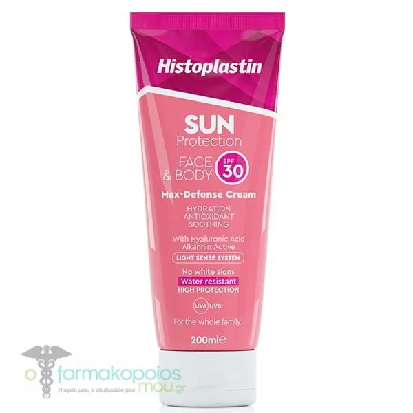 Histoplastin Sun Protection Face & Body Max Defense Cream SPF30, 200ml