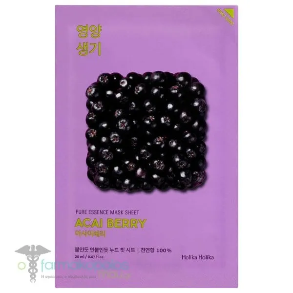 Holika Holika Pure Essence Mask Sheet Acai Berry Μάσκα Προσώπου, 20ml