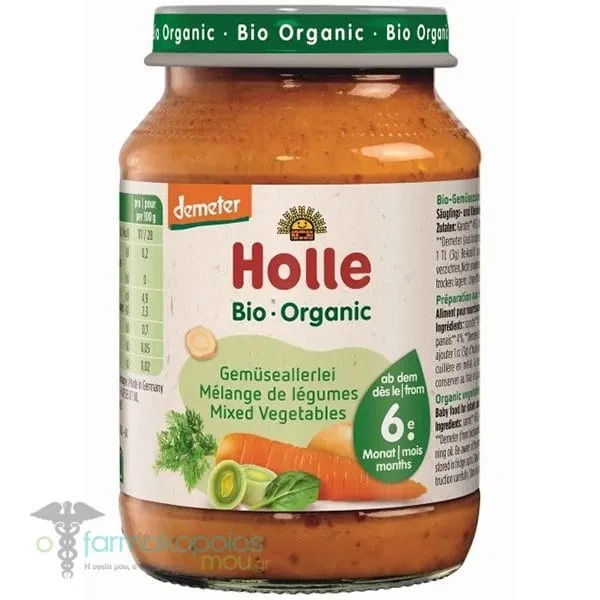 Holle Bio-Organic Βρεφικό Γεύμα με Ανάμεικτα Λαχανικά 6m+, 190g