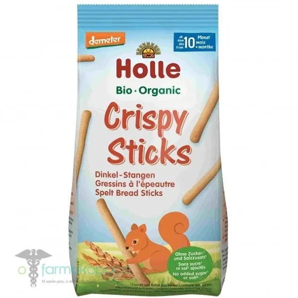 Holle Bio-Organic Crispy Sticks Παιδικό Σνακ από Σιτάρι Ντίνκελ 10m+, 80g