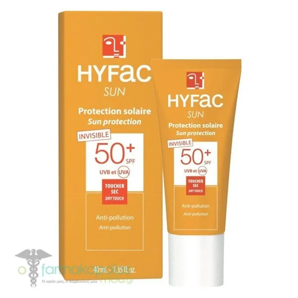 Hyfac Sun Protection Invisible Dry Touch Face Sunscreen SPF50+, 40ml