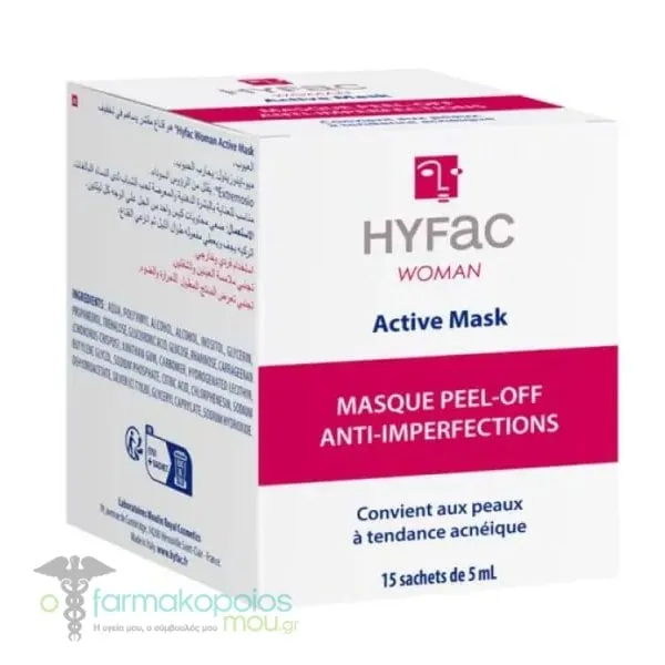 Hyfac Woman Active Mask Peel-Off Anti Imperfections, 15sachets x 5ml