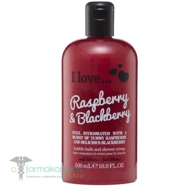 I Love Raspberry & Blackberry Bubble Bath & Shower Creme, 500ml