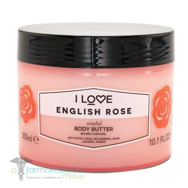 I Love English Rose Body Butter, 300ml