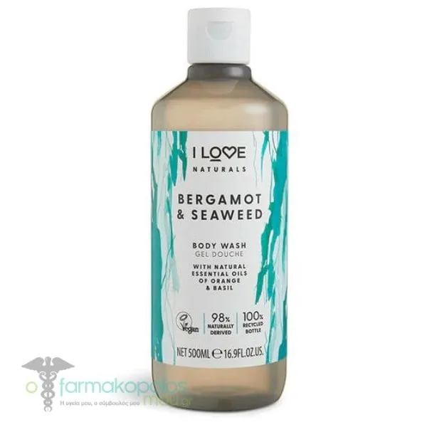 I Love Naturals Body Wash Bergamot & Seaweed, 500ml