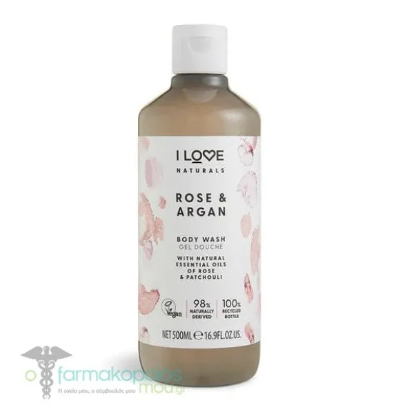 I Love Naturals Body Wash Rose & Argan, 500ml