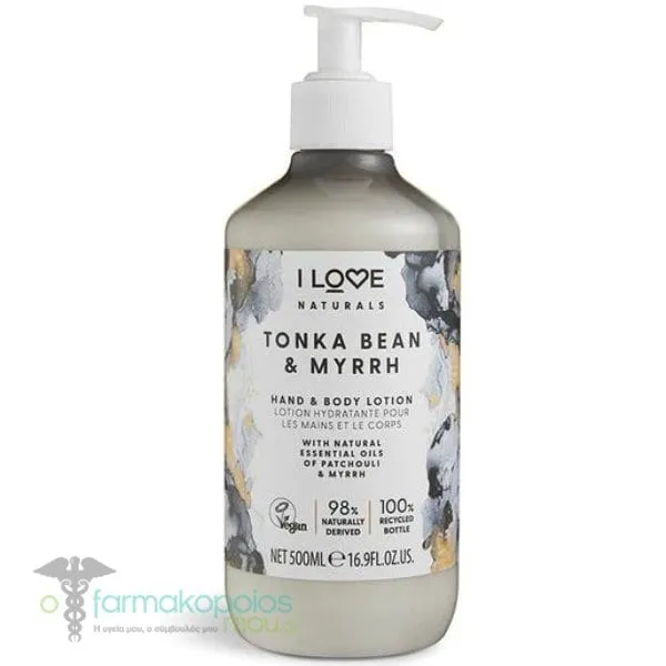 I Love Naturals Hand & Body Lotion Tonka Bean & Myrrh, 500ml