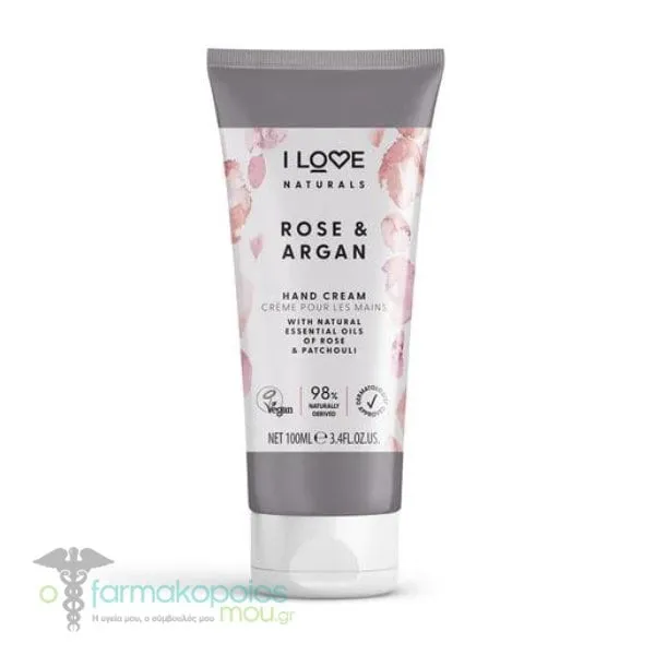 I Love Naturals Hand Cream Rose & Argan, 100ml