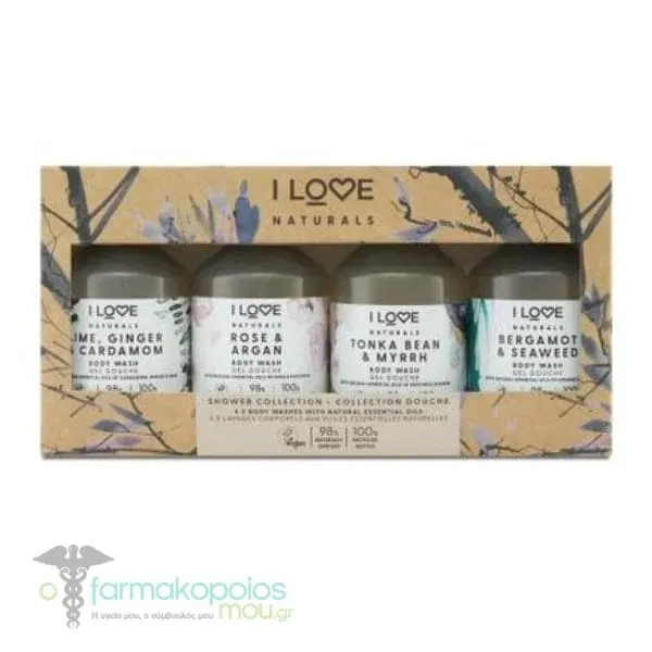 I Love Naturals Shower Collection, 4x100ml, 1set