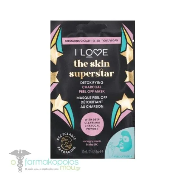 I Love The Skin Superstar Detoxifying Charcoal Peel Off Mask, 10ml