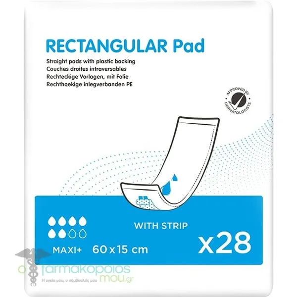 iD Rectangular Pad with Strip Maxi+ Σερβιέτες Ακράτειας (60x15cm), 28τεμ