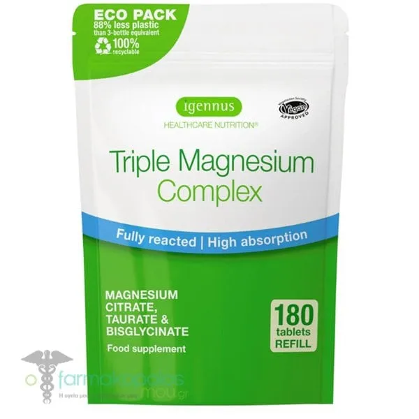 Igennus Triple Magnesium Complex Refill, 180tabs