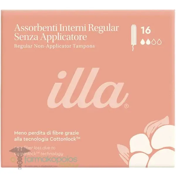 Illa Care Regular Non-Applicator Tampons Ταμπόν για Κανονική Ροή, 16τεμ