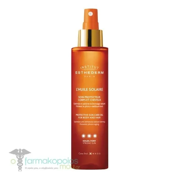 Institut Esthederm Huile Solaire Strong Sun Sunscreen Oil for Body & Hair, 150ml