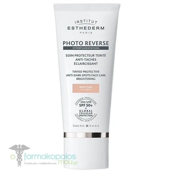 Institut Esthederm Photo Reverse Brightening Protective Anti-Dark Spots Care Αντιηλιακή Κρέμα Προσώπου Light Beige SPF50+, 50ml