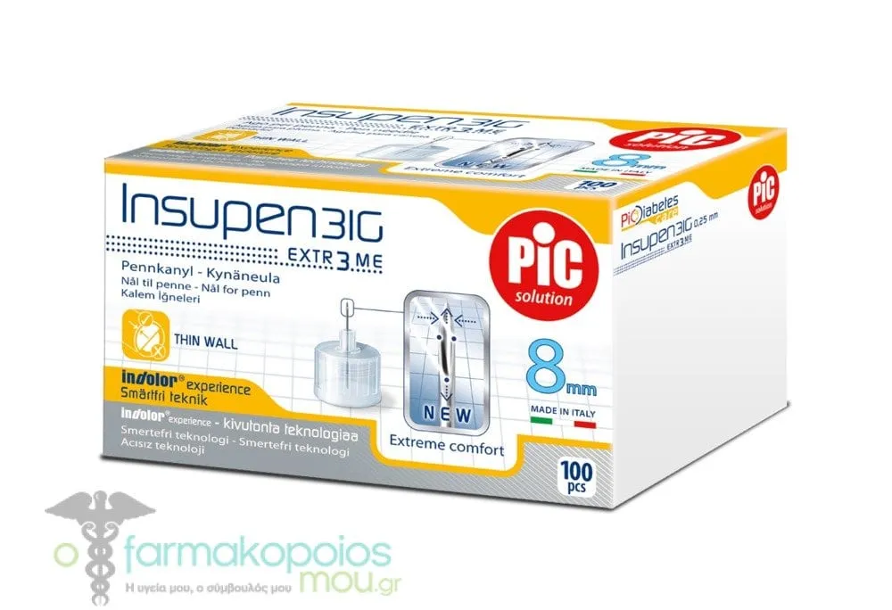 Insupen Pen Needle 31G x 8mm, 100pcs