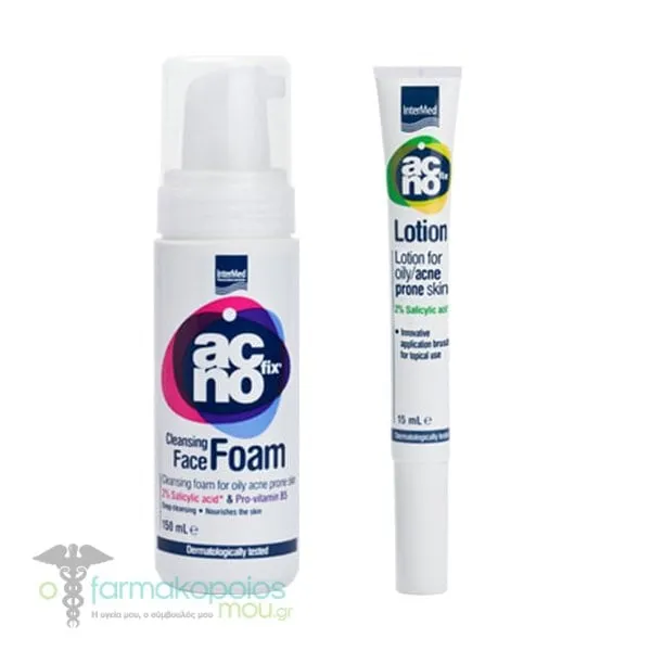 Intermed Acnofix Promo with Cleansing Face Foam, 150ml & Lotion for Oily/Acne Skin, 15ml, 1set