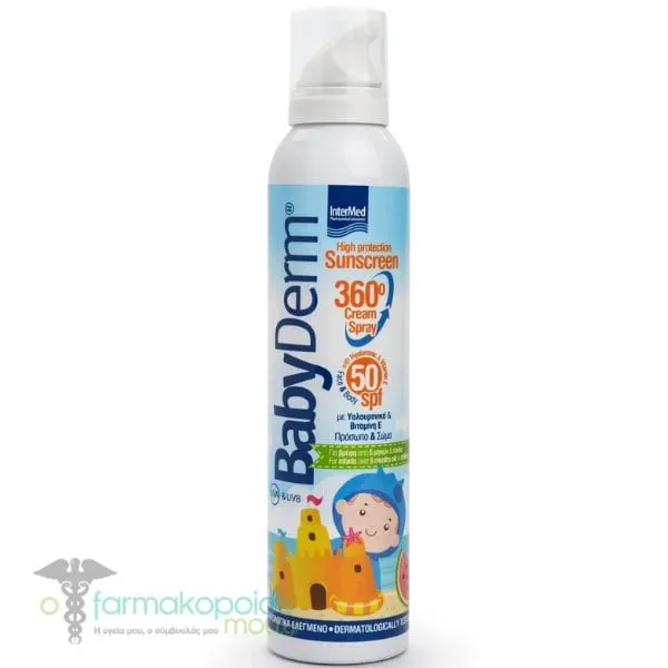 Intermed Babyderm Sunscreen 360° Cream Spray for Kids SPF50+, 200ml