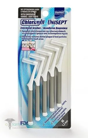 Intermed Chlorhexil Interdental Brushes M 1.2mm Gray, 5pcs
