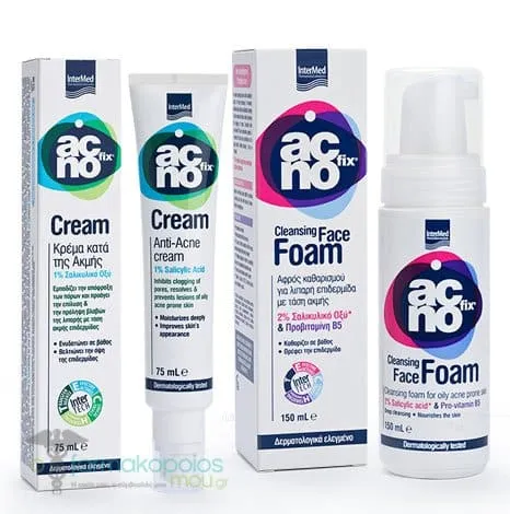 Intermed Αcnofix Set with Anti-Acne Cream, 75ml & Cleansing Face Foam, 150ml
