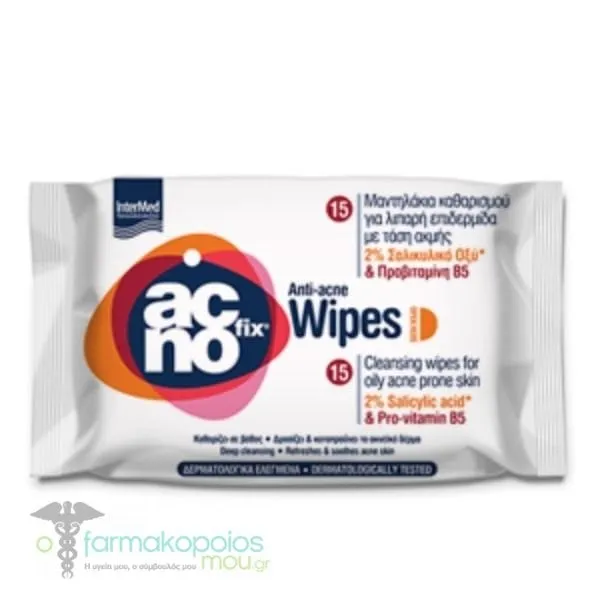Intermed Αcnofix Anti-Acne Wipes, 15pcs