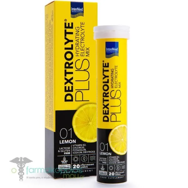 Intermed Dextrolyte Plus Hydrating Electrolyte Mix Lemon, 20eff.tabs