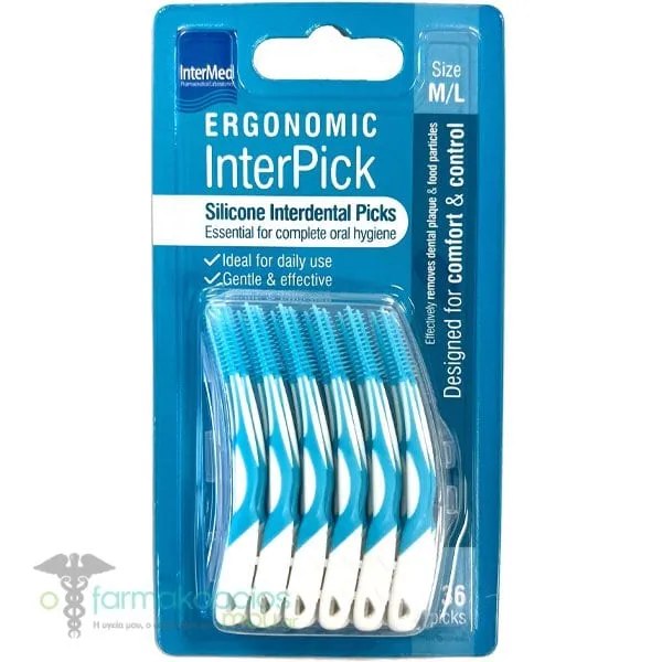Intermed Ergonomic InterPick Σιλικονούχα Μεσοδόντια Βουρτσάκια M/L, 36τεμ