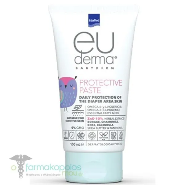 Intermed Euderma Babyderm Protective Paste Προστατευτική Πάστα για την Περιοχή του Δέρματος Γύρω από την Πάνα, 150ml
