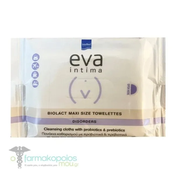 Intermed Eva Intima Biolact Maxi Size Towelettes, 10pcs