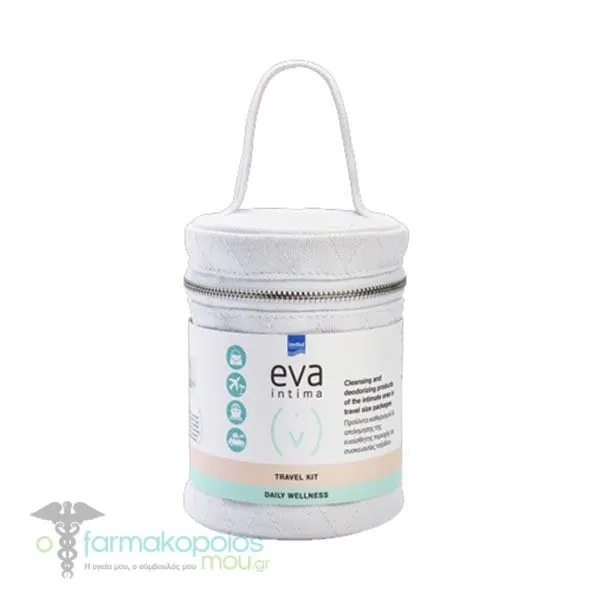 Intermed Eva Intima Daily Wellness Travel Kit with Pocket Size Towelettes, 10pcs, Foaming Wash, 50ml & Liquid Cleanser, 60ml, 1set