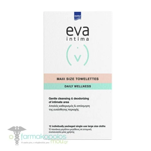 Intermed Eva Intima Maxi Size Towelettes Daily Wellness, 12pcs