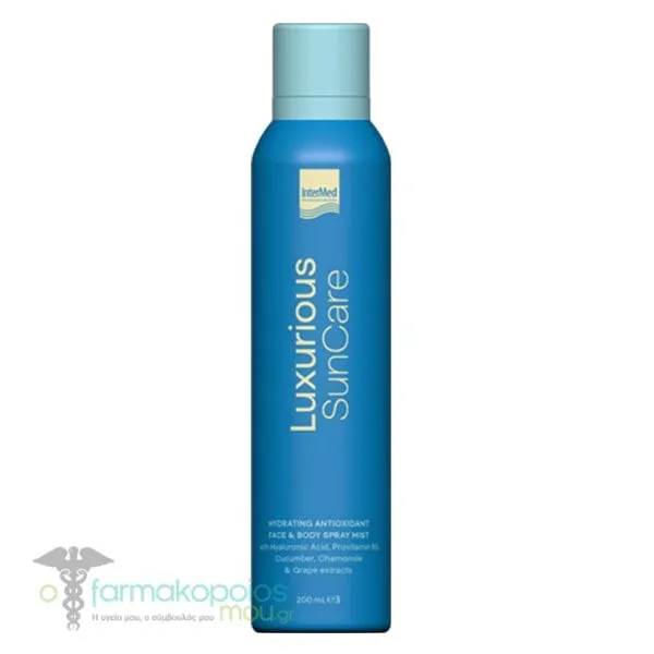 Intermed Luxurious Sun Care Hydrating Antioxidant Face & Body Spray Mist, 200ml