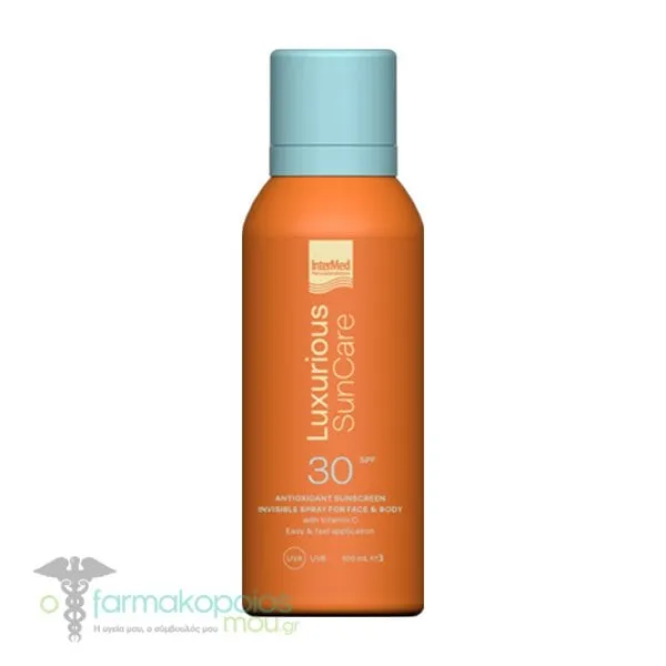 Intermed Luxurious Sun Care Antioxidant Sunscreen Invisible Spray for Face & Body SPF30, 100ml