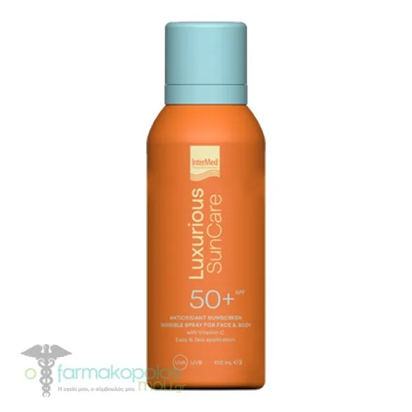 Intermed Luxurious Sun Care Antioxidant Sunscreen Invisible Spray for Face & Body SPF50, 100ml