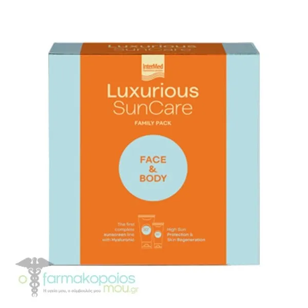 Intermed Luxurious SunCare Face & Body Family Pack with High Protection Face Cream SPF50, 75ml & Sun Protection Body Cream SPF30, 200ml, 1set