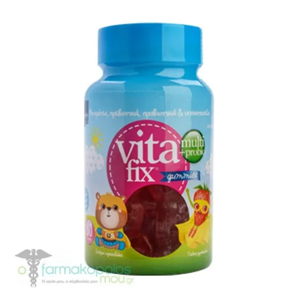 Intermed Multi & Probio VitaFix Gummies Bear Strawberry Jar, 60pcs