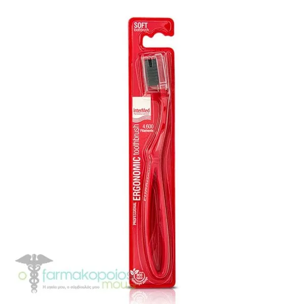 Intermed Professional Toothbrush Soft (4600) Οδοντόβουρτσα Μαλακή - Κόκκινο Χρώμα, 1τεμ