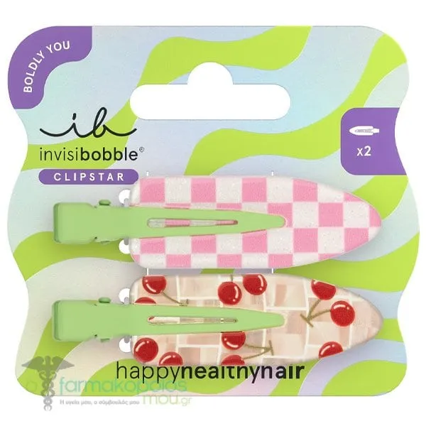 Invisibobble Boldly Clipstar Cherry Topping Τσιμπιδάκια Μαλλιών, 2τεμ