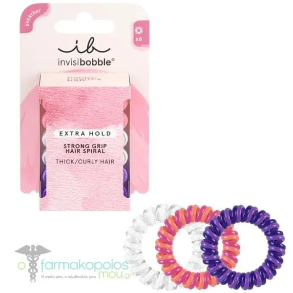Invisibobble Extra Hold Twirl Boss Λαστιχάκια Μαλλιών, 6τεμ