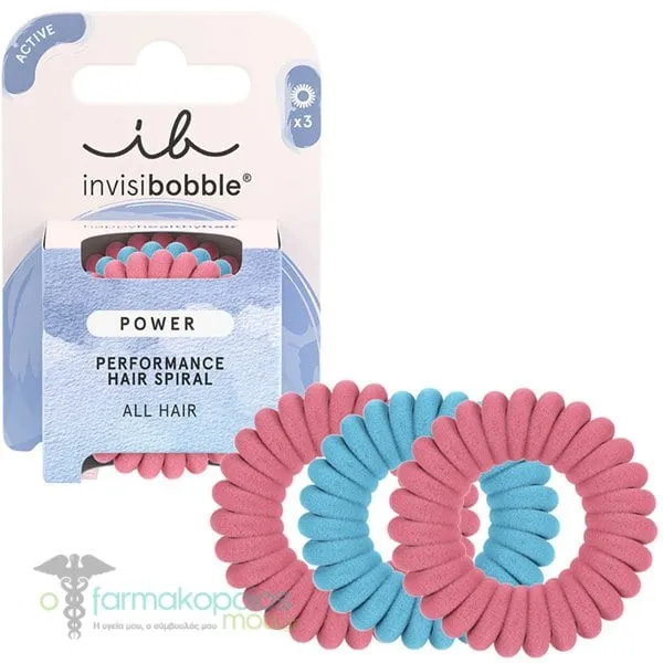 Invisibobble Power Fluffy Rose &amp; Ice Spiral Λαστιχάκια Μαλλιών, 3τεμ