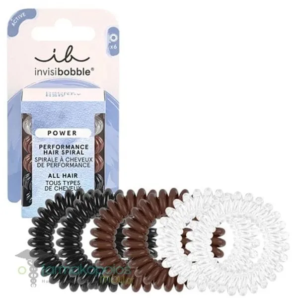 Invisibobble Power Performance Spiral Λαστιχάκια Μαλλιών, 6τεμ