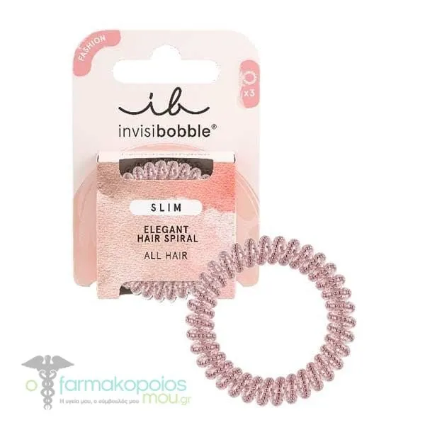 Invisibobble Slim Hair Ring, 3pcs - Pink Monocle