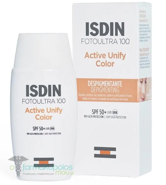 ISDIN Foto Ultra 100 Active Unify COLOR Fusion Fluid SPF 50+ Αντηλιακό Προσώπου με Χρώμα, 50ml