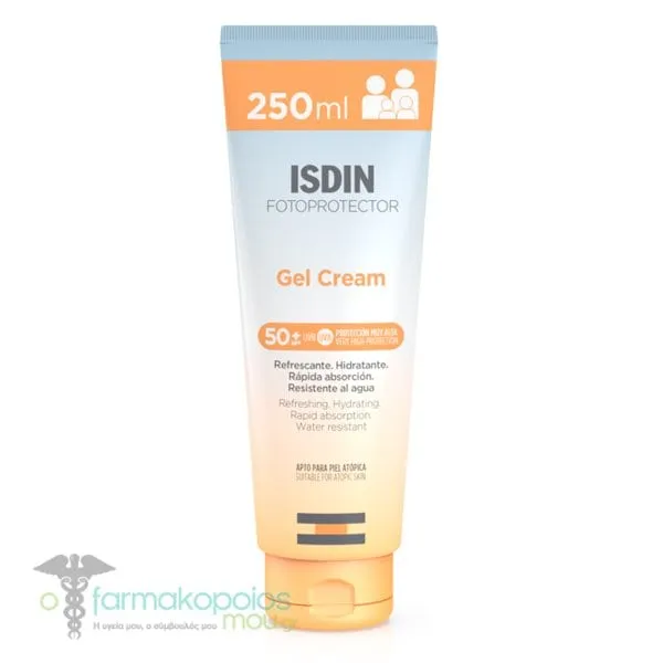 ISDIN Fotoprotector Gel Cream Body Sunscreen SPF50+, 250ml