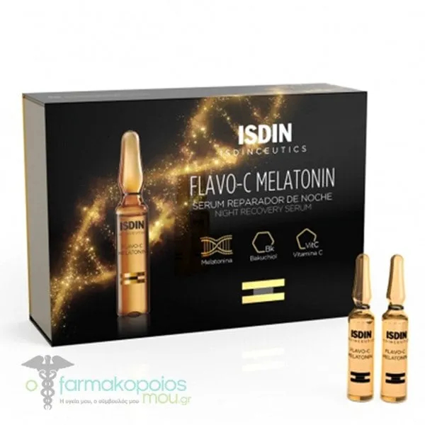 ISDIN Isdinceutics Flavo-C Melatonin Ορός Επανόρθωσης για τη Νύχτα, 10τεμ